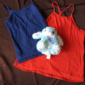 Blue and red tank tops